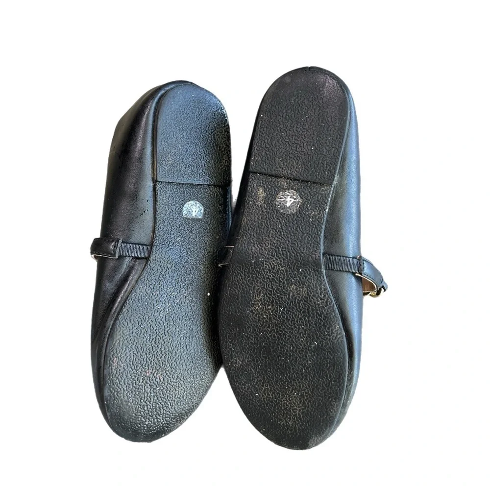 Kids INC Black Mary Jane Flats with Gold Chain